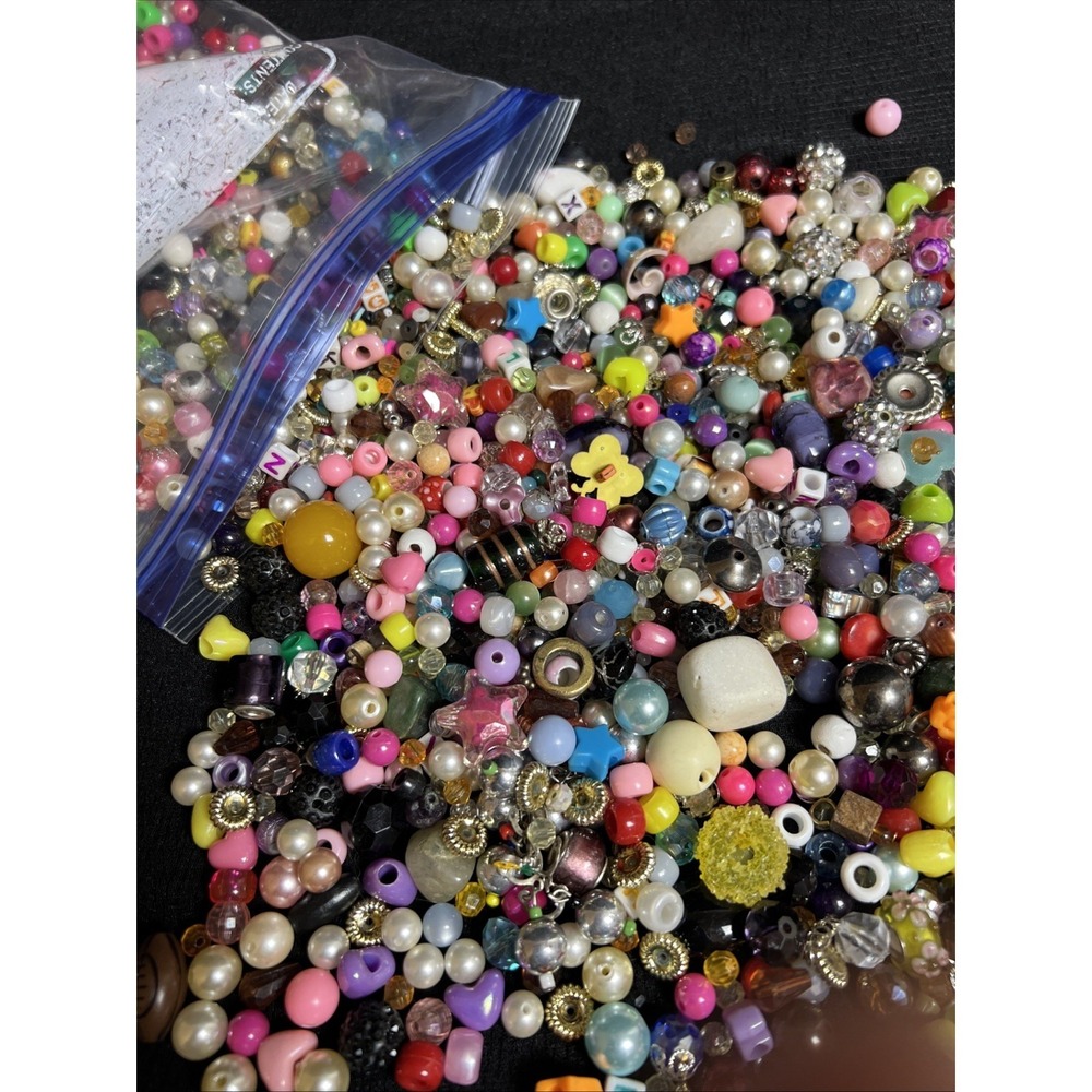 Mixed Bead Lot 2 Lbs Jewelry Craft Making Craft Supplies Acrylic Glass Pearls - Picture 11 of 12